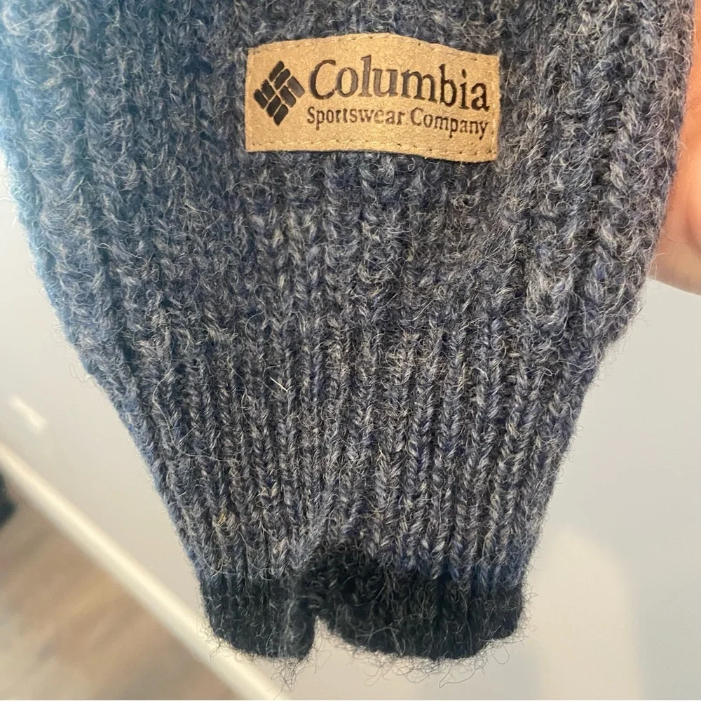 COLUMBIA Vintage 90’s Shetland Wool Sweater 1/4 Zip Mock Neck Small